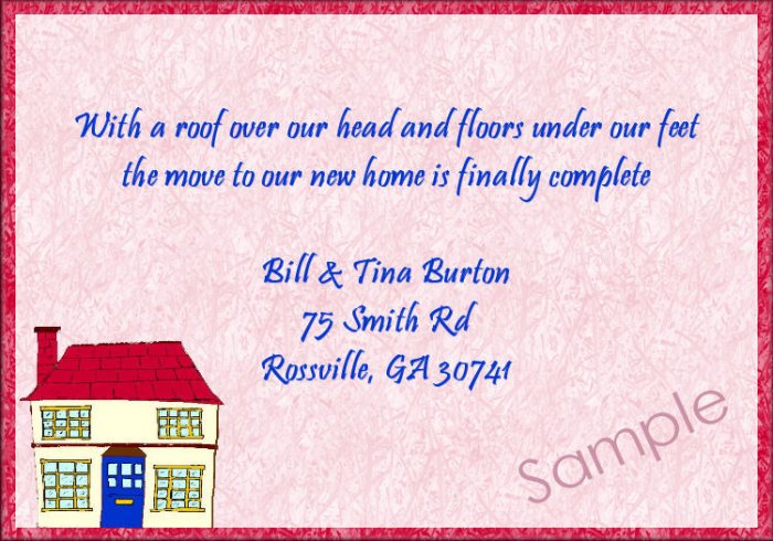 Just Moved Moving Announcements Peronalized Cards Cute House