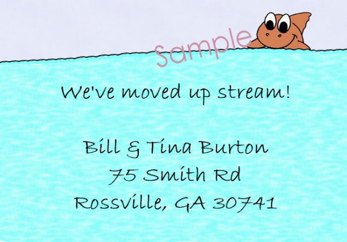 Just Moved Moving Announcements Personalized Cards With Cute Fish
