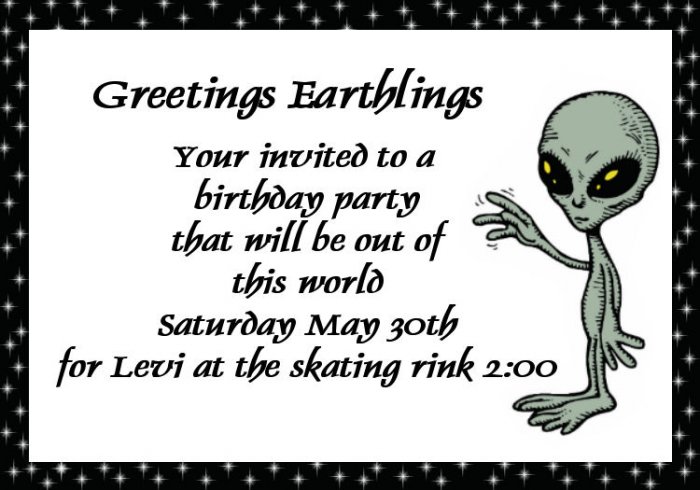 birthday invitations personalized alien