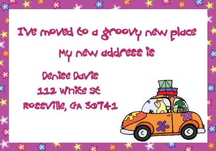 Moving just moved announcements hippy chick