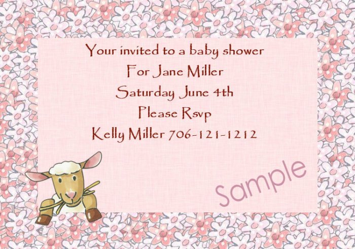 baby shower invitations personalized cute lamb
