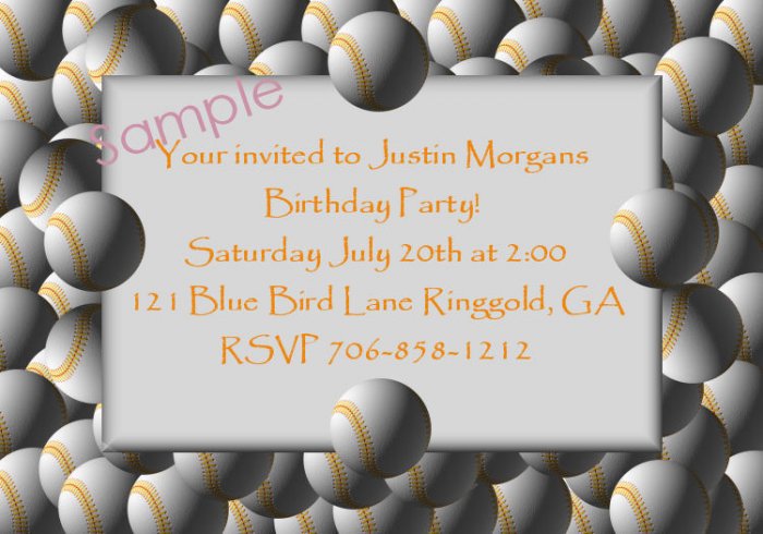 Baseball invitation