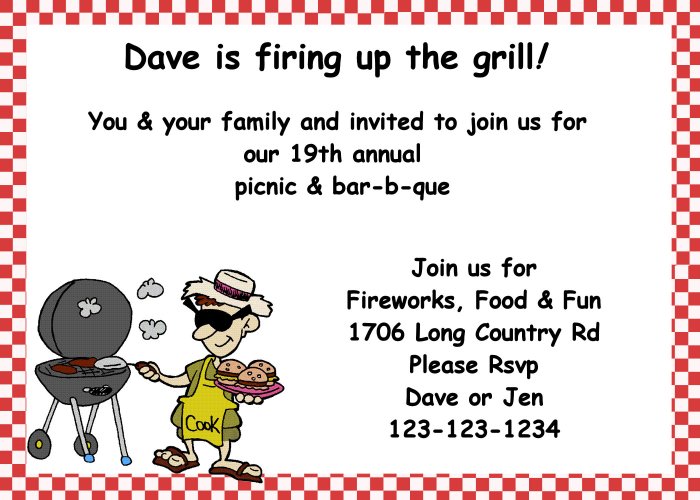 Bar-B-Que invitations