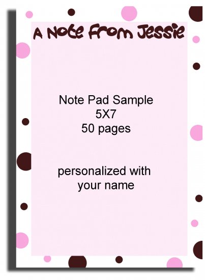 Personalized Polka-dottted note pad