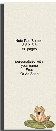Frog Note Pad Personalized