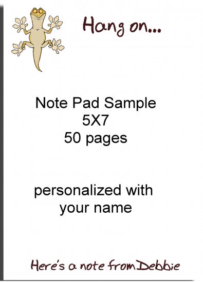 Hang on Note pad personalized