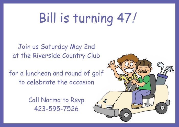 Golf Cart Invitation