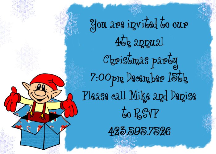 Elf surprise christmas invitation
