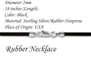 18" 2.0mm Black Rubber (Neoprene) Necklace