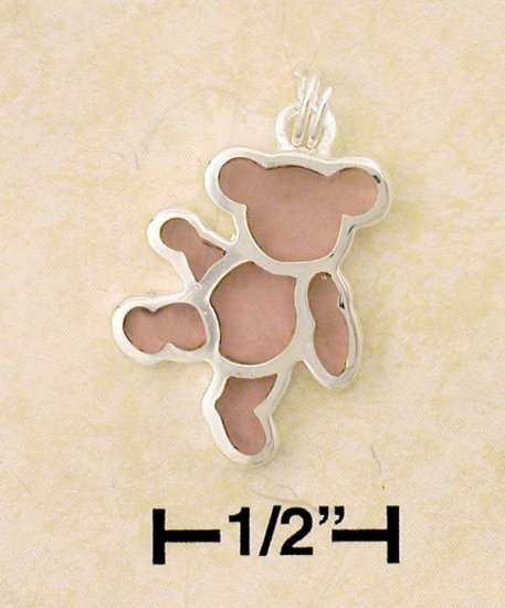 0.925 Sterling Silver Stained Glass Adorable Dancing Teddy Bear Charm