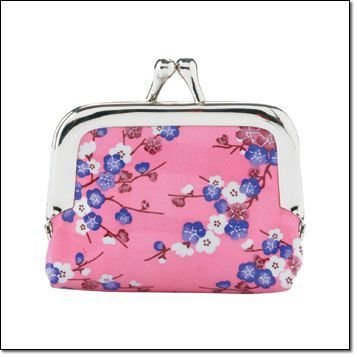 NEW FASHION! Very Cute! Asian Floral Printed Pixie Mini Coin Purse