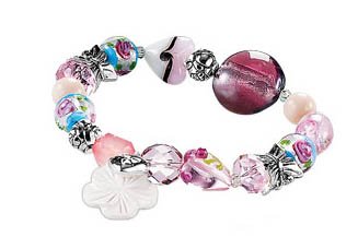 NEW FASHION! Mixed-Beaded Chic Pink Stretch Bracelet (FREE mini Gift Bag)