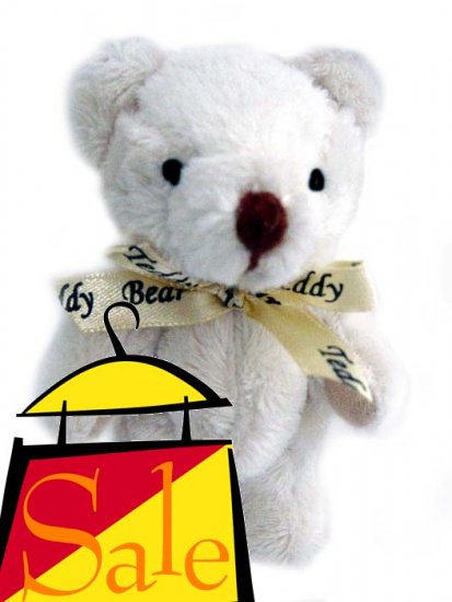 NICE! 3.5" Magnetic Teddy Bear with a Teddy-Bear-Imprinted-Ribbon