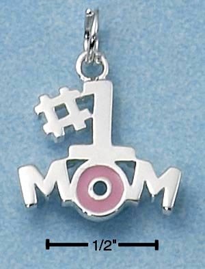NEW! NICE! 0.925 Sterling Silver Number One MOM Charm