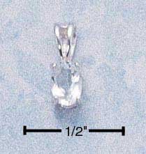 NEW 0.925 STERLING SILVER With 6MM ROUND CLEAR/WHITE CUBIC ZIRCONIA PENDANT
