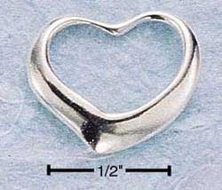 0.925 STERLING SILVER SMALL FLOATING HEART CHARM