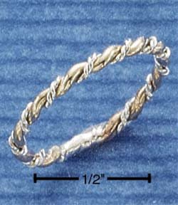 Size-6 beautiful 0.925 STERLING SILVER GOLD FILLED MEDIUM TRIPLE TWIST BAND RING