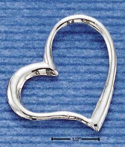0.925 STERLING SILVER EXTRA LARGE FLOATING HEART CHARM