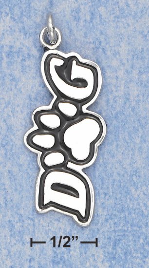 0.925 STERLING SILVER ENAMELED DOG WITH PAW PRINT CHARM FOR YOU OR YOUR PET