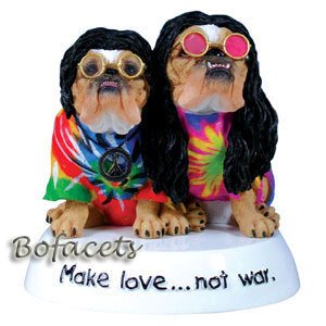 Collectible Zelda Wisdom BULLDOG Figurine - "MAKE LOVE NOT WAR"