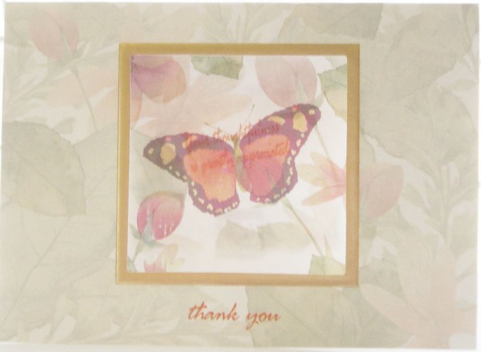 Handcrafted "THANK YOU" Greeting Card: "Your thoughtfulness is greatly appreciated."