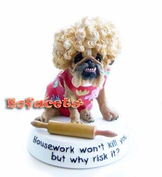 Collectible Zelda Wisdom BULLDOG Figurine - "Housework Won't Kill You"