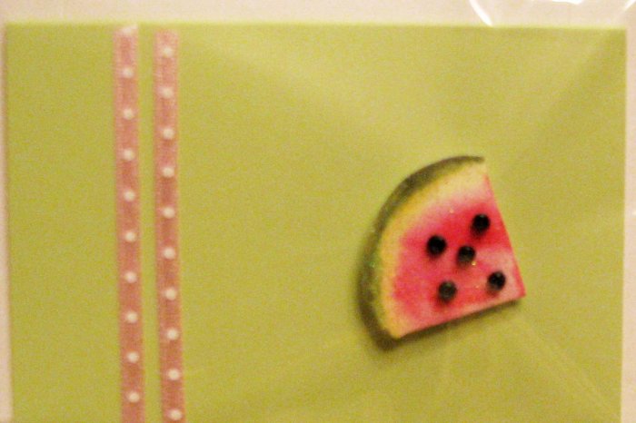 "Mini" Handcrafted "WATERMELON" Note Card