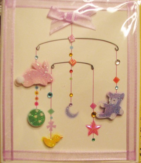 Handcrafted "NEW BABY" Greeting Card: "Congratulations on your new baby!"