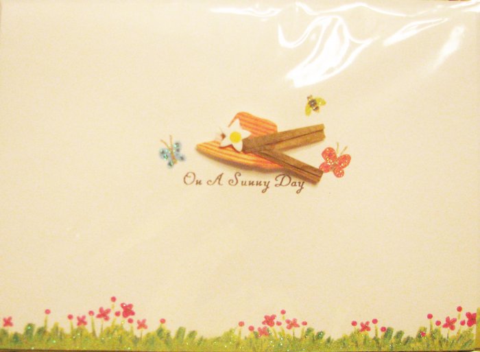 Handcrafted "ON A SUNNY DAY" Greeting Card: BLANK INSIDE - write your own message