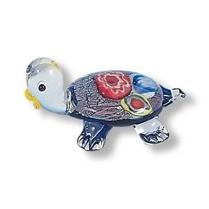 Mini Handcrafted Art Glass Decoration - Turtle Glass Figurine