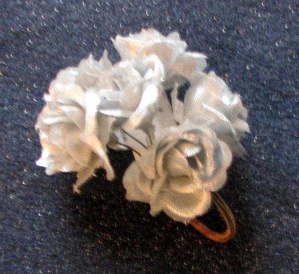 *FREE SHIPPING to US & CANADA* Handcrafted "A Bundle of Satin-Silver Ribbon Roses"