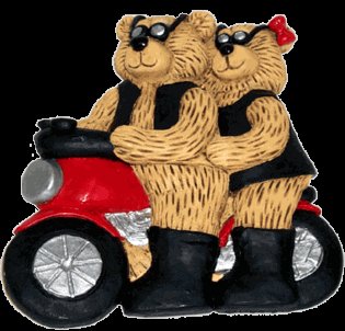 Collectible Motorcycle Couple Teddy Bears - Figurine
