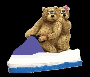 Collectible Hand-Painted Love Boat Teddy Bears - Figurine