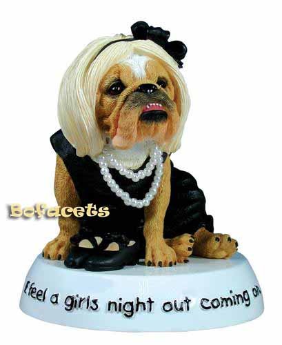 Collectible Zelda Wisdom BULLDOG Figurine - "Girls Night Out"