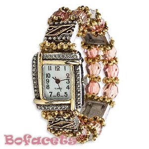 Fashion Design Pattern - Women's Size Beaded Gemstone Watch