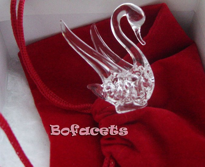 Mini Handcrafted Crystal Glass Decoration - Swan Crystal Glass Figurine