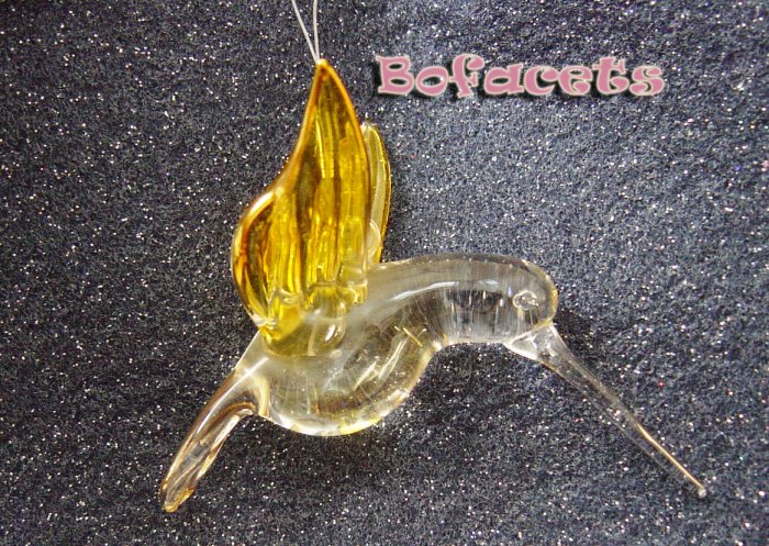 Small-Medium Blow Glass Ornament - Hummingbird Figurine