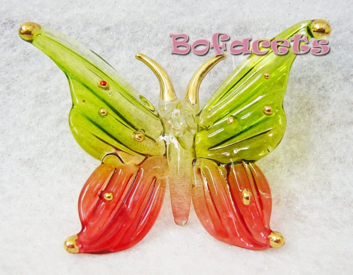 Small-Medium Blow Glass Ornament - Butterfly Figurine
