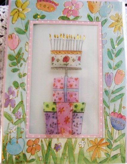 "May your special day be filled with many happy surprises!" Handcrafted Greeting Card