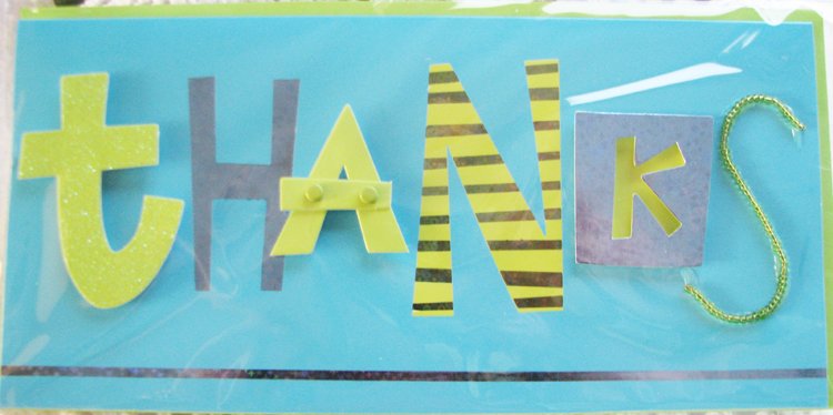 *FREE SHIPPING to US & CANADA* "THANKS" Handcrafted Greeting Card: BLANK INSIDE