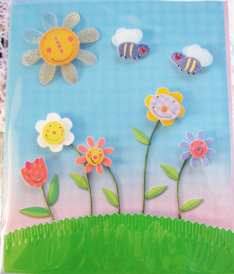 *FREE SHIPPING to US & CANADA* "HAPPINESS/GET WELL" Handcrafted Message Card: BLANK INSIDE