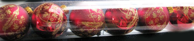 All year long ... A Set of 6-Piece RED "Celebrate It Christmas" Decorations