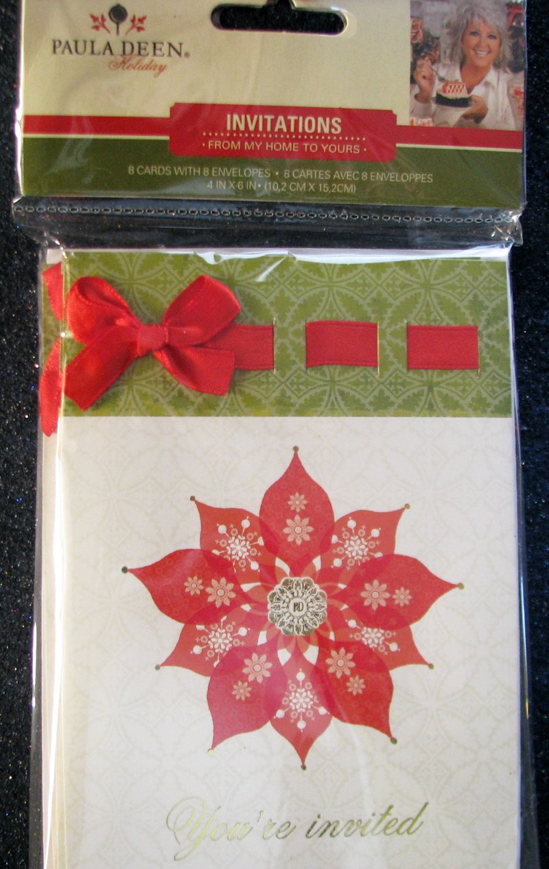 PAULA DEEN Holiday Invitations - 8 Cards With Envelopes