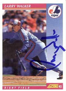 Larry Walker Authentic Autographed Card - Great Autograph