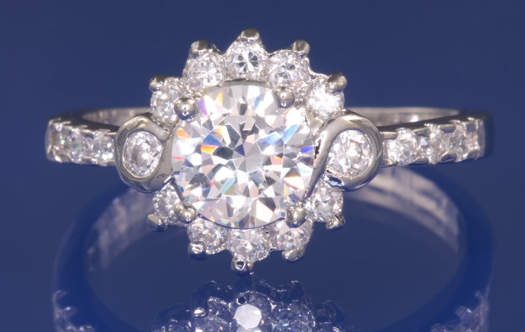 1.5ctw REAL RUSSIAN DIAMOND ENGAGEMENT RING size M