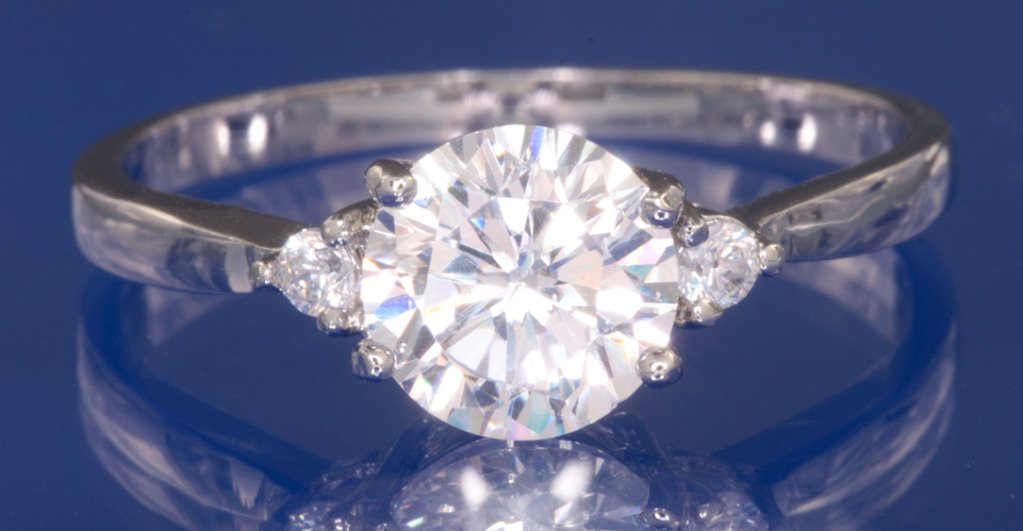 1.56ctw Russian Diamond Engagement Ring Size N or P