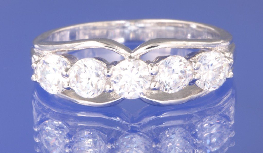 1.25ctw RUSSIAN DIAMOND ENGAGEMENT RING Size M or O