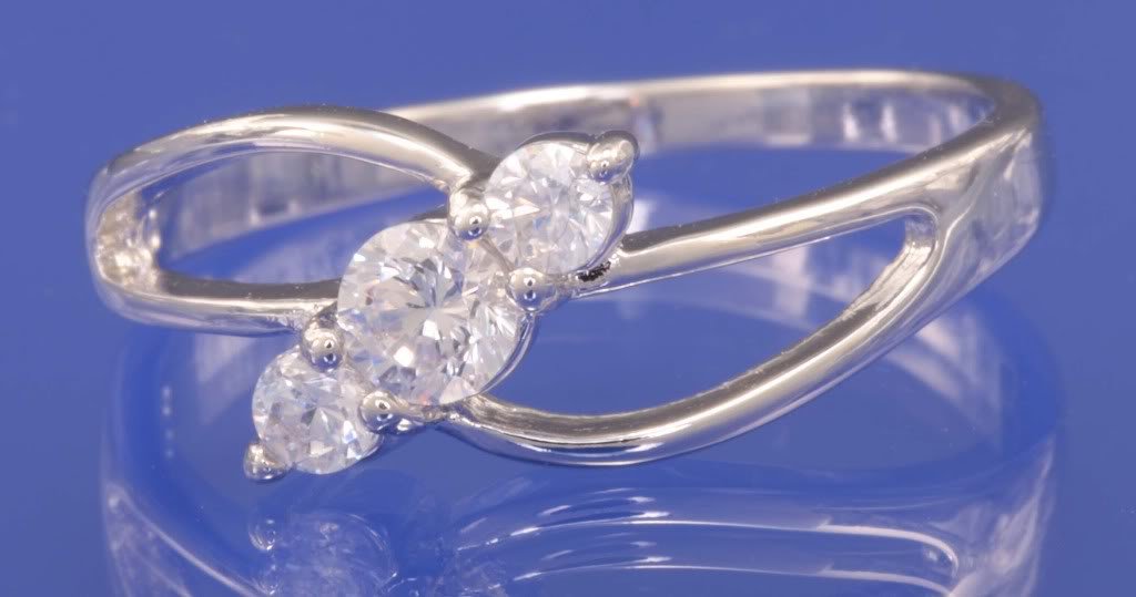 0.30ctw RUSSIAN DIAMOND ENGAGEMENT RING Size N or O