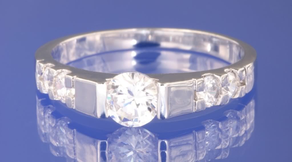 0.90ctw RUSSIAN DIAMOND ENGAGEMENT RING Size O