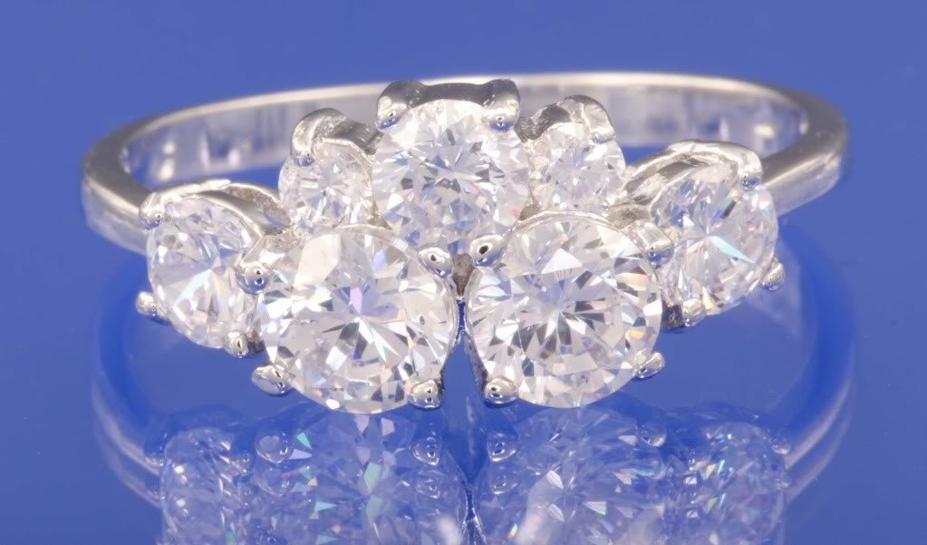 1.95ctw RUSSIAN DIAMOND ENGAGEMENT RING size P